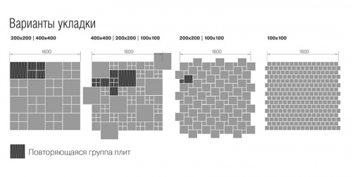 Тротуарная плитка Браер Лувр Серый 400х400